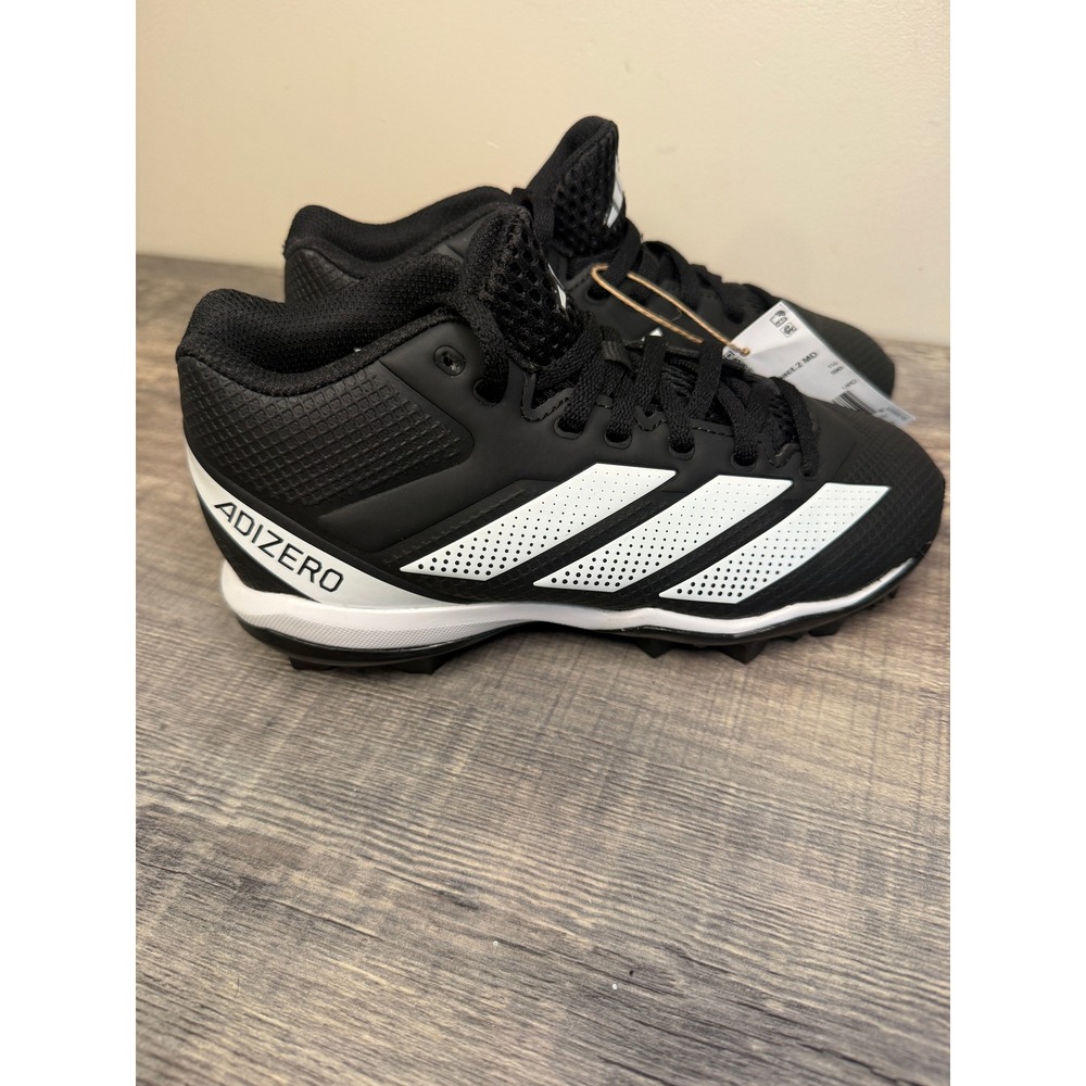 Adidas Adizero Impact 2 MD Kids Football Cleats Black White IE3996 Size 2